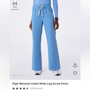 Figs Isabel Wide Leg High Waisted Scrub Pant